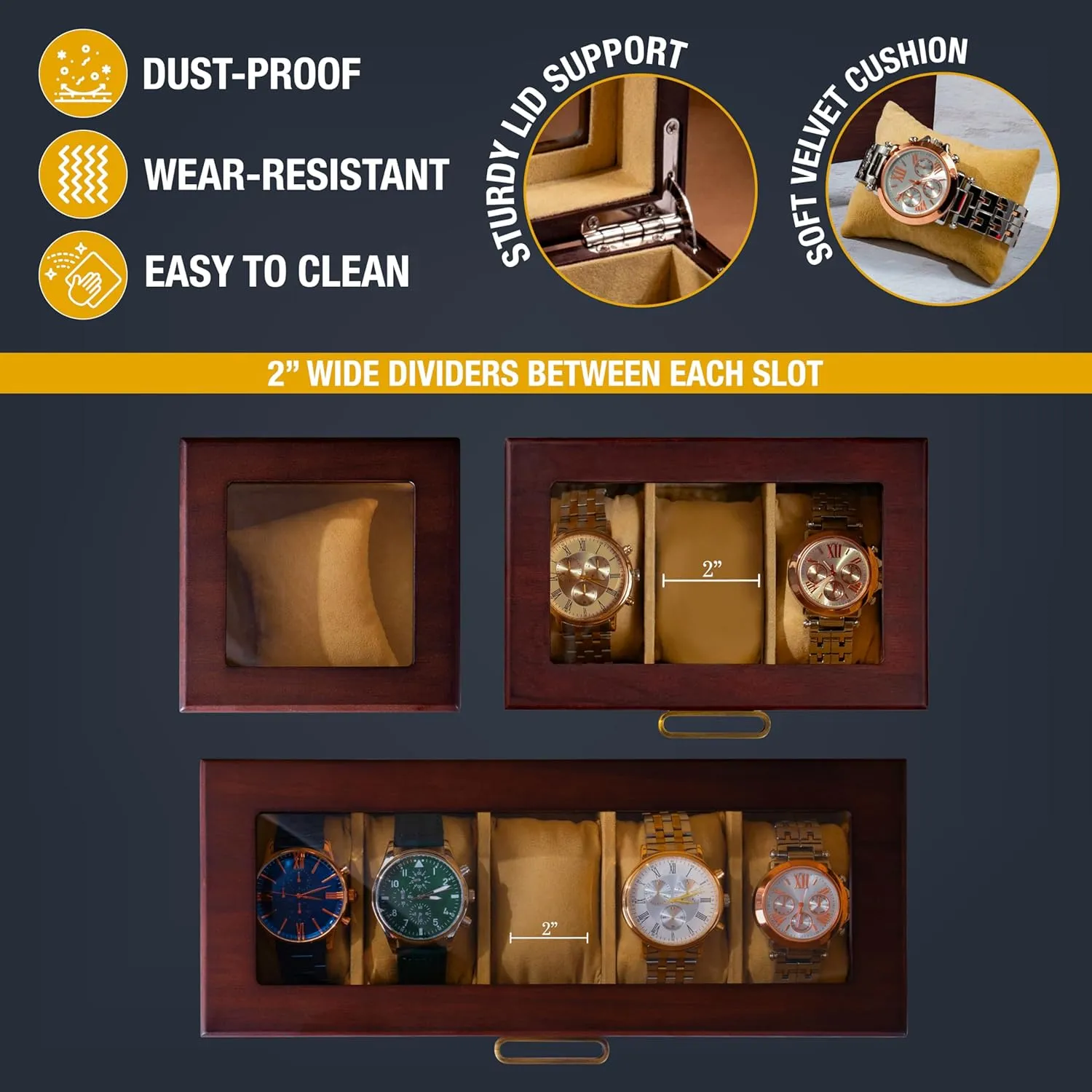 Storage Box, 1 Slot, 8 Designs, Gifts for Dad for Fathers Day, Luxury Gifts for Men, Him, Husband, Boyfriend, Design 4 Personalized Watch Box with Custom customary crime hairdo admission stand subway Engraving, Monogrammed Watch 