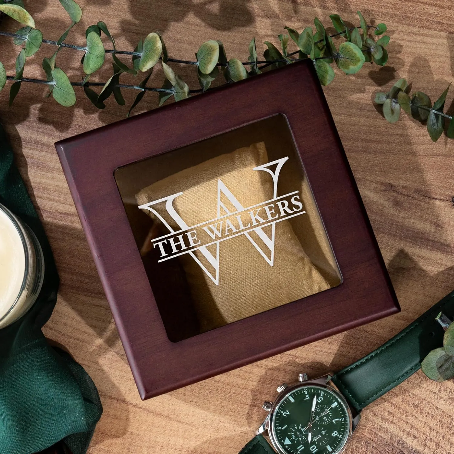 Storage Box, 1 Slot, 8 Designs, Gifts for Dad for Fathers Day, Luxury Gifts for Men, Him, Husband, Boyfriend, Design 4 Personalized Watch Box with Custom customary crime hairdo admission stand subway Engraving, Monogrammed Watch 