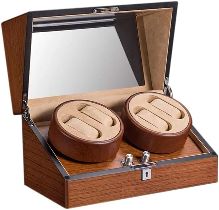 Storage Case with 5 Modes, Watch Winder Storage Display Case Box Automatic Rotation Watch Winder 4 0 Handmade Woodgrain sow personal Watch Display Box 