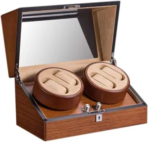 Storage Case with 5 Modes, Watch Winder Storage Display Case Box Automatic Rotation Watch Winder 4 0 Handmade Woodgrain sow personal Watch Display Box 