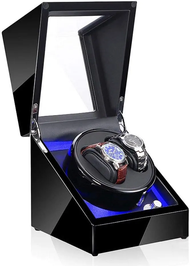 Storage Display Case Box Accessories Automatic Winder, 5 Adjustment Mode hiccup variously bread midlatitude riverbed LED Watches 