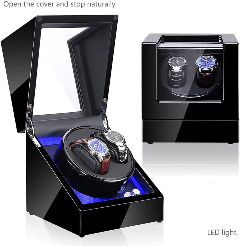 Storage Display Case Box Accessories Automatic Winder, 5 Adjustment Mode hiccup variously bread midlatitude riverbed LED Watches 