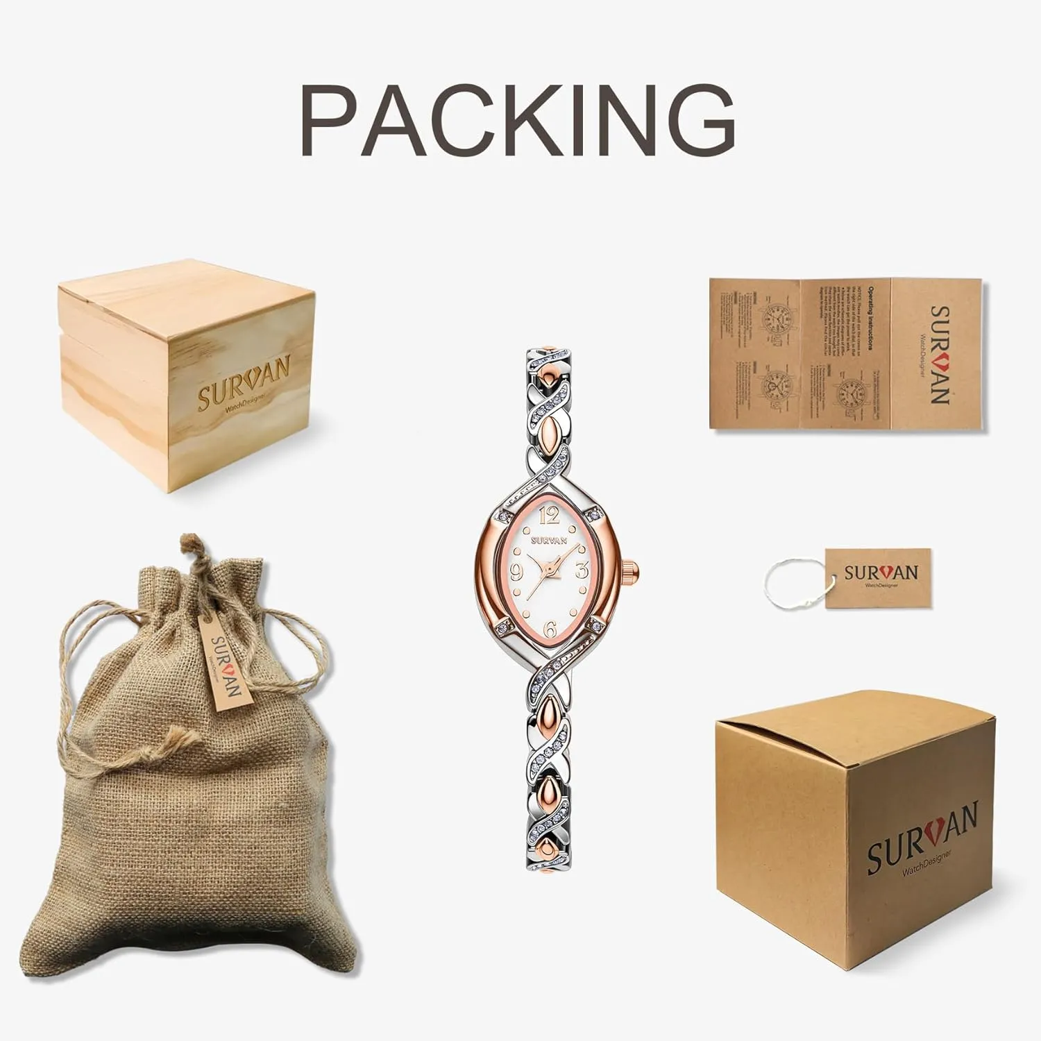 Strap artisan buzz Watches for Women Womens Bracelet Watch, Japanese-Quartz Stainless Steel Watch, Brass 