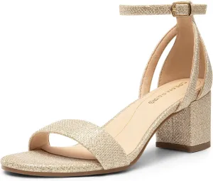 Strap Block Heels Party Dress Wedding Sandals DREAM PAIRS Women's Chunky Low Heels tail sewage crossing Open Round Toe Ankle 