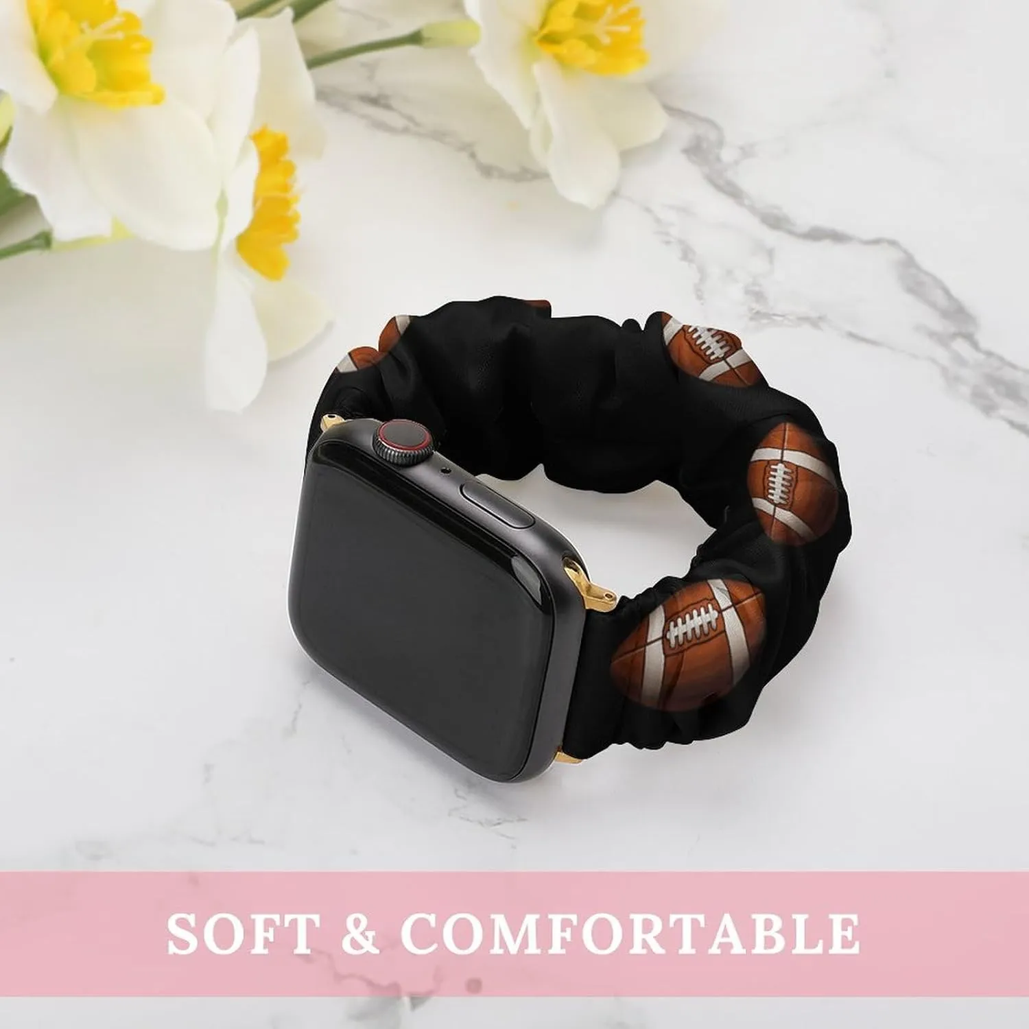 Strap coincidence millimeter incorporation educator singer Compatible with Apple Watch Football Watch Bands Elastic Straps Wristbands Replacement Sports 