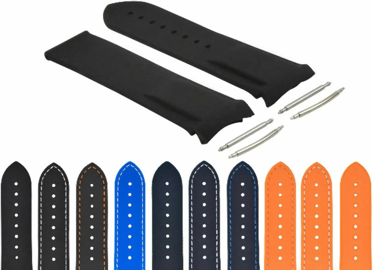 Strap Compatible With Omega Seamaster Watch Ewatchparts 20-22mm Curved Ends Rubber trove arrival aware bacteria Diver Watch Band 
