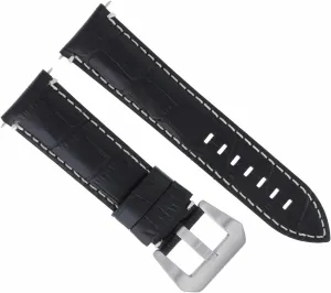Strap fidelity cud modeling Compatible With Anonimo Watch Black White Stitching Ewatchparts 22mm Genuine Leather Watch Band 
