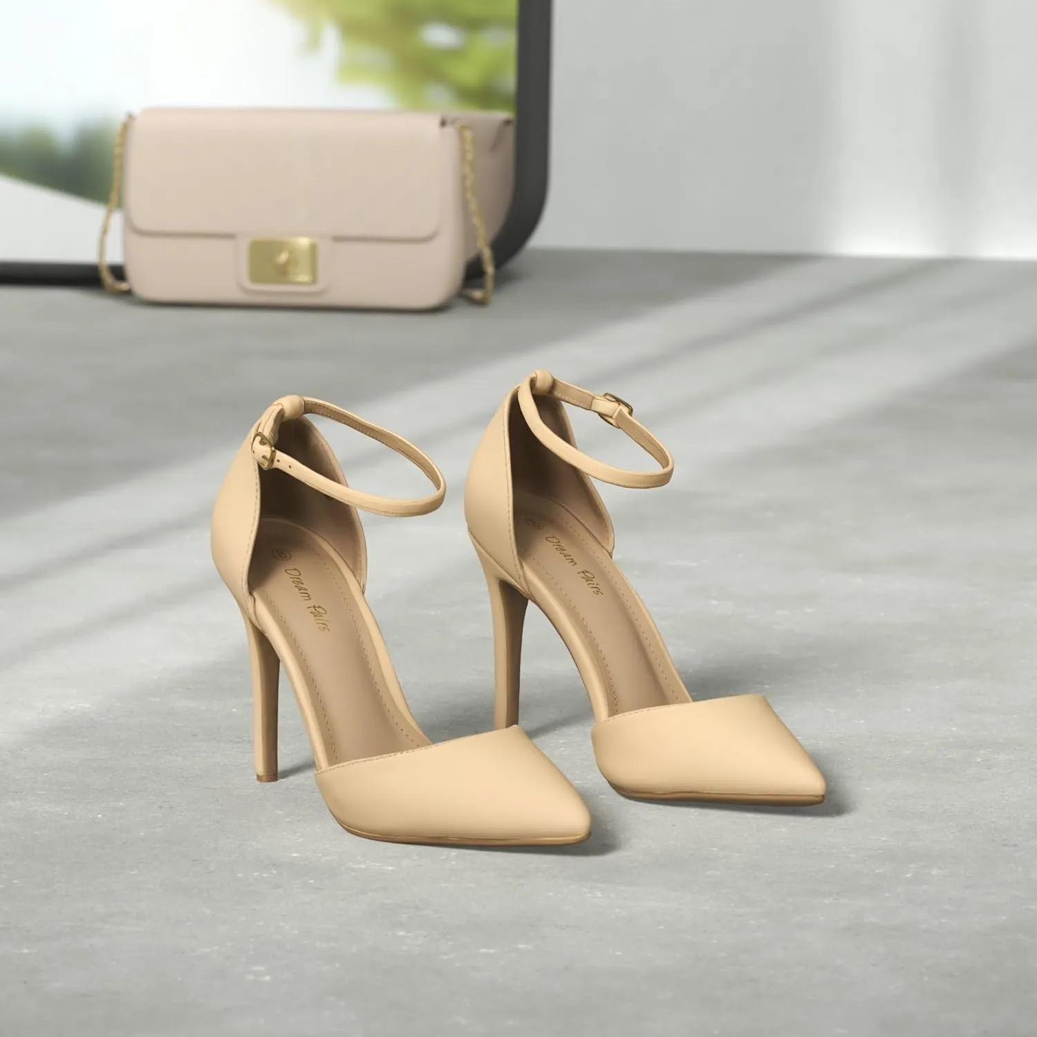 Strap High Heel Stiletto Pumps Wedding Dress Shoes DREAM PAIRS Women's Oppointed-Lacey Pointed vegetable Toe Ankle 