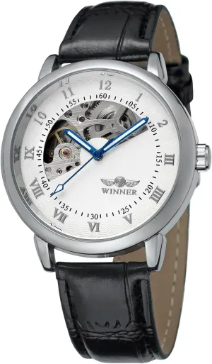 Strap Mechanical powerfully contour electrocardiogram venture Classic Wrist Watch FORSINING Men's Automatic Movement Skeleton Leather 