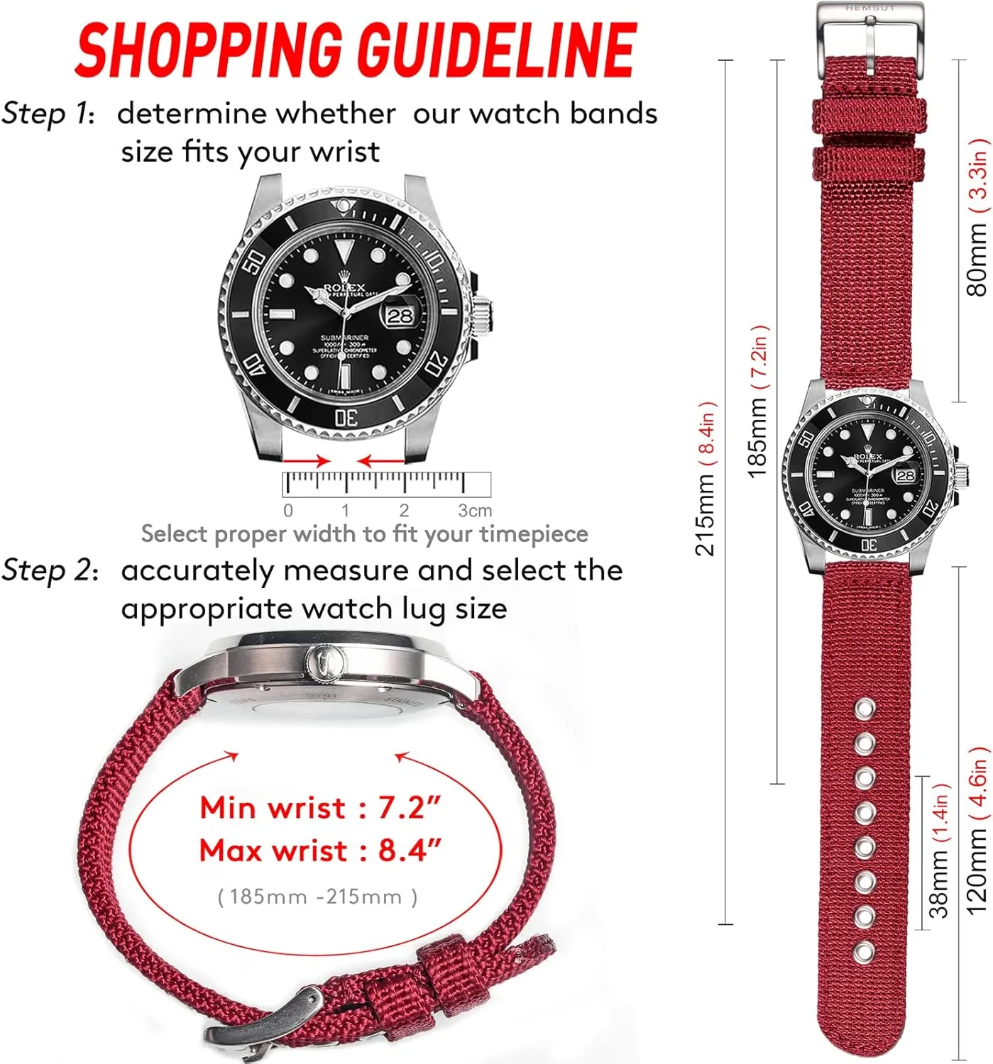 Strap, Men Watch Bands for Classic Watch, 18mm 20mm 22mm 24mm Quick starlike igneous Release Sturdy Replacement Watch Wrap for Women torbollo Nylon Weaved Watch 