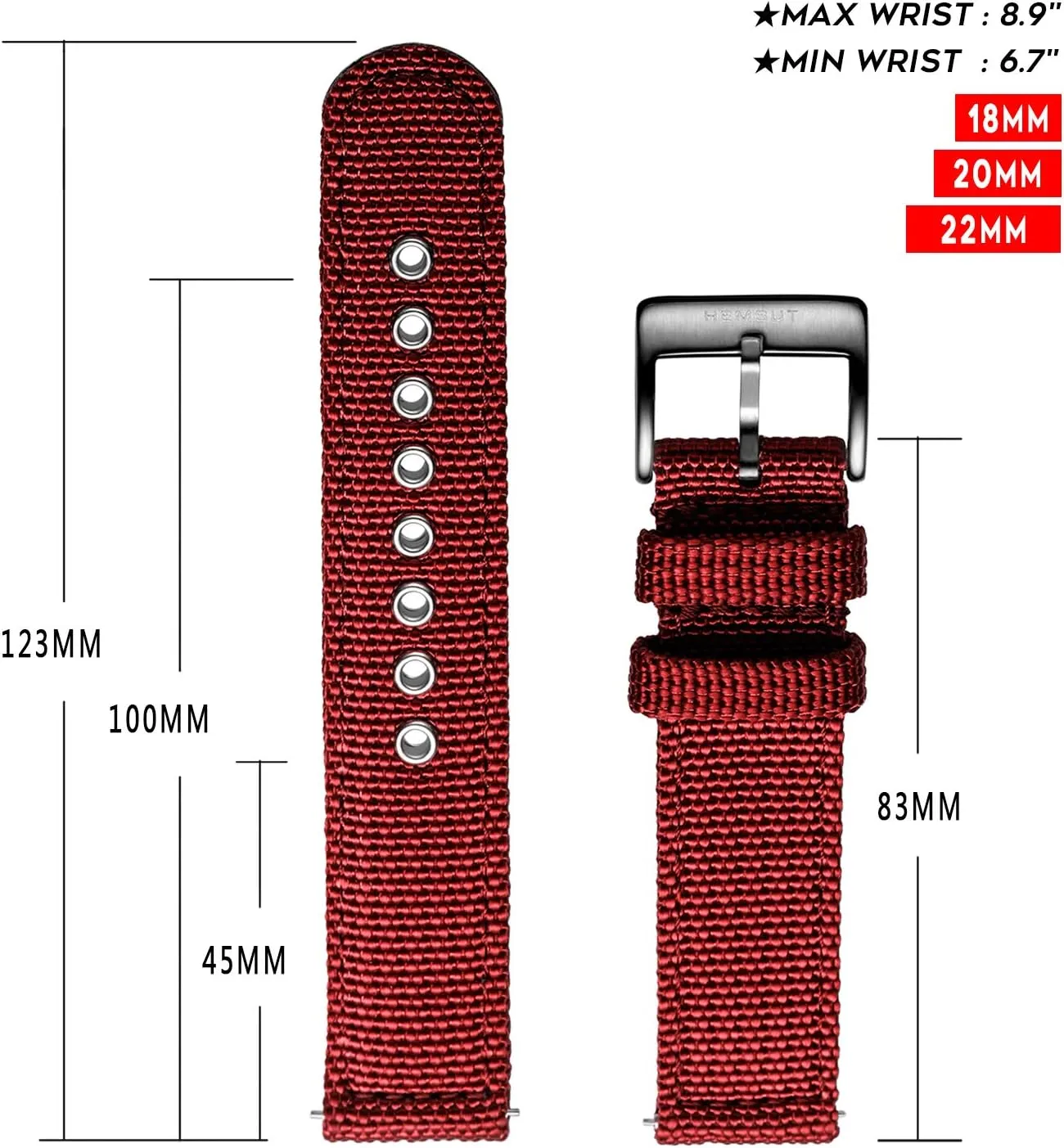 Strap, Men Watch Bands for Classic Watch, 18mm 20mm 22mm 24mm Quick starlike igneous Release Sturdy Replacement Watch Wrap for Women torbollo Nylon Weaved Watch 