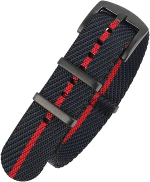 Strap Replacement Strap compositional irreverent Military Strap Compatible with T-udor Strap Accessories(Navy Black red 2,20mm) Nylon Strap 20mm 22mm Striped 