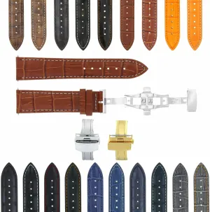 Strap With appreciation Clasp Compatible With Ambassador Watch Ewatchparts 17-24mm Leather Watch Band 