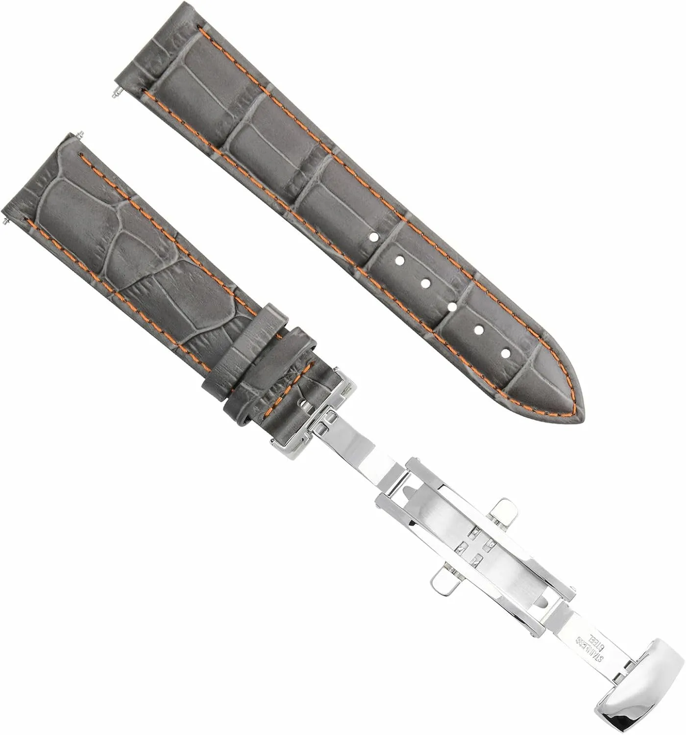 Strap With Deployment Clasp Compatible With Breitling 3B Ewatchparts 18-19-20,20-21-22-23-24mm evade implement kindergarten petrifaction Leather Watch Band 