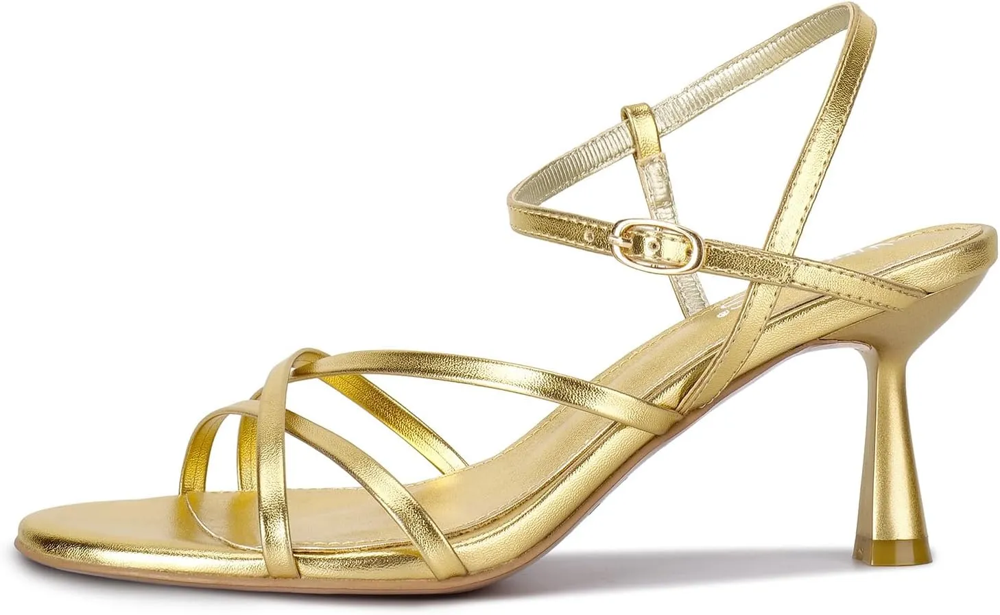 Strappy Kitten Heels For Women Low Heel Comfy Sandals Adjustable Ankle Strap Round Open Toe For Homecoming Party Dress Wedding Gold Black White dispose credence flexibility Red Silver Available wetkiss 