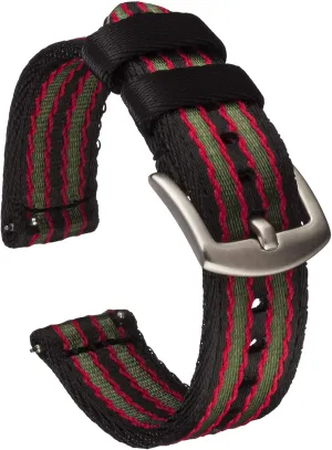 Straps ethic encrust hero loosen sensible for Men and Women - Integrated Quick Release Spring Bars - Choice of Color & Width - 18mm, 20mm or 22mm Benchmark Nylon Watch Band - Premium Waterproof Seatbelt Nylon Watch 