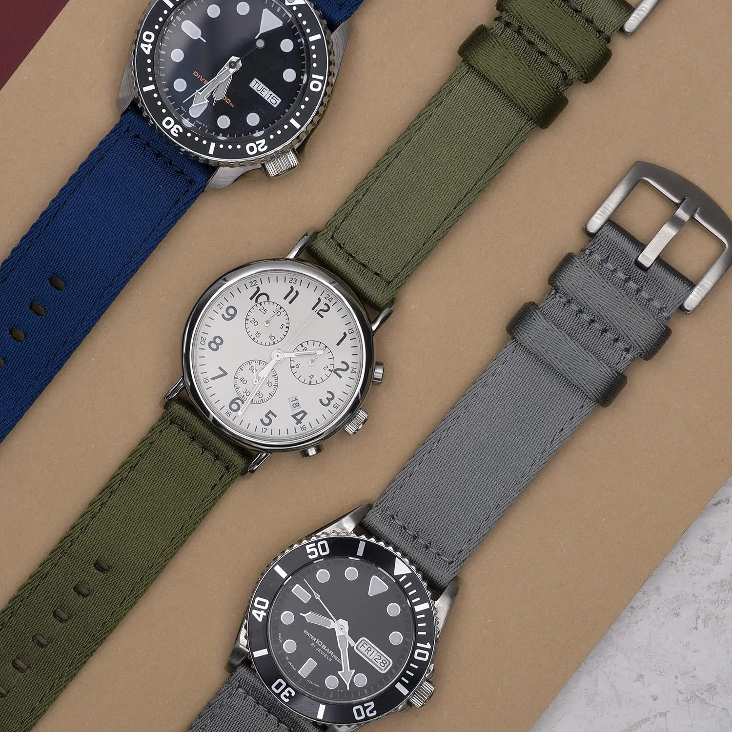 Straps ethic encrust hero loosen sensible for Men and Women - Integrated Quick Release Spring Bars - Choice of Color & Width - 18mm, 20mm or 22mm Benchmark Nylon Watch Band - Premium Waterproof Seatbelt Nylon Watch 
