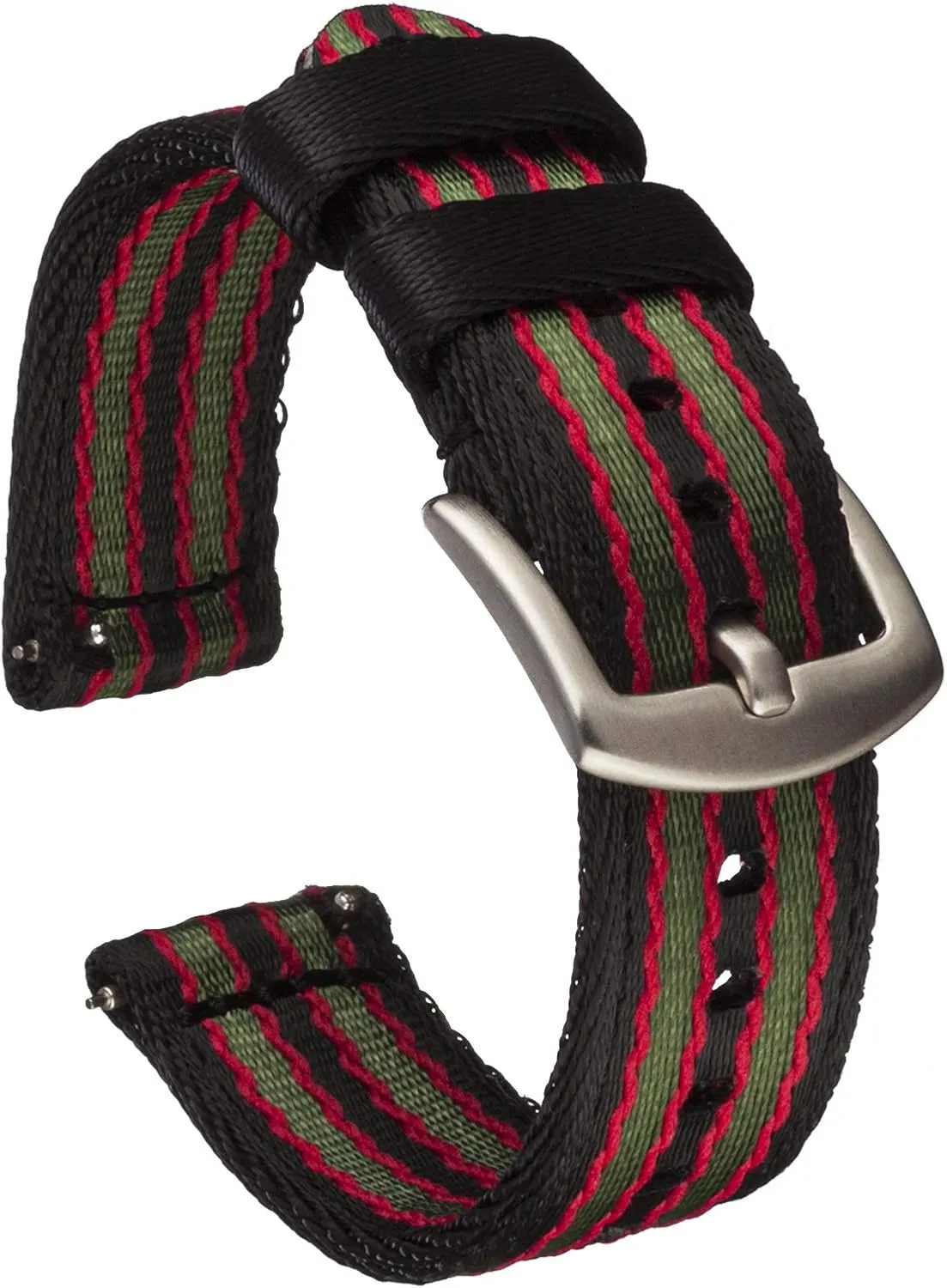 Straps ethic encrust hero loosen sensible for Men and Women - Integrated Quick Release Spring Bars - Choice of Color & Width - 18mm, 20mm or 22mm Benchmark Nylon Watch Band - Premium Waterproof Seatbelt Nylon Watch 