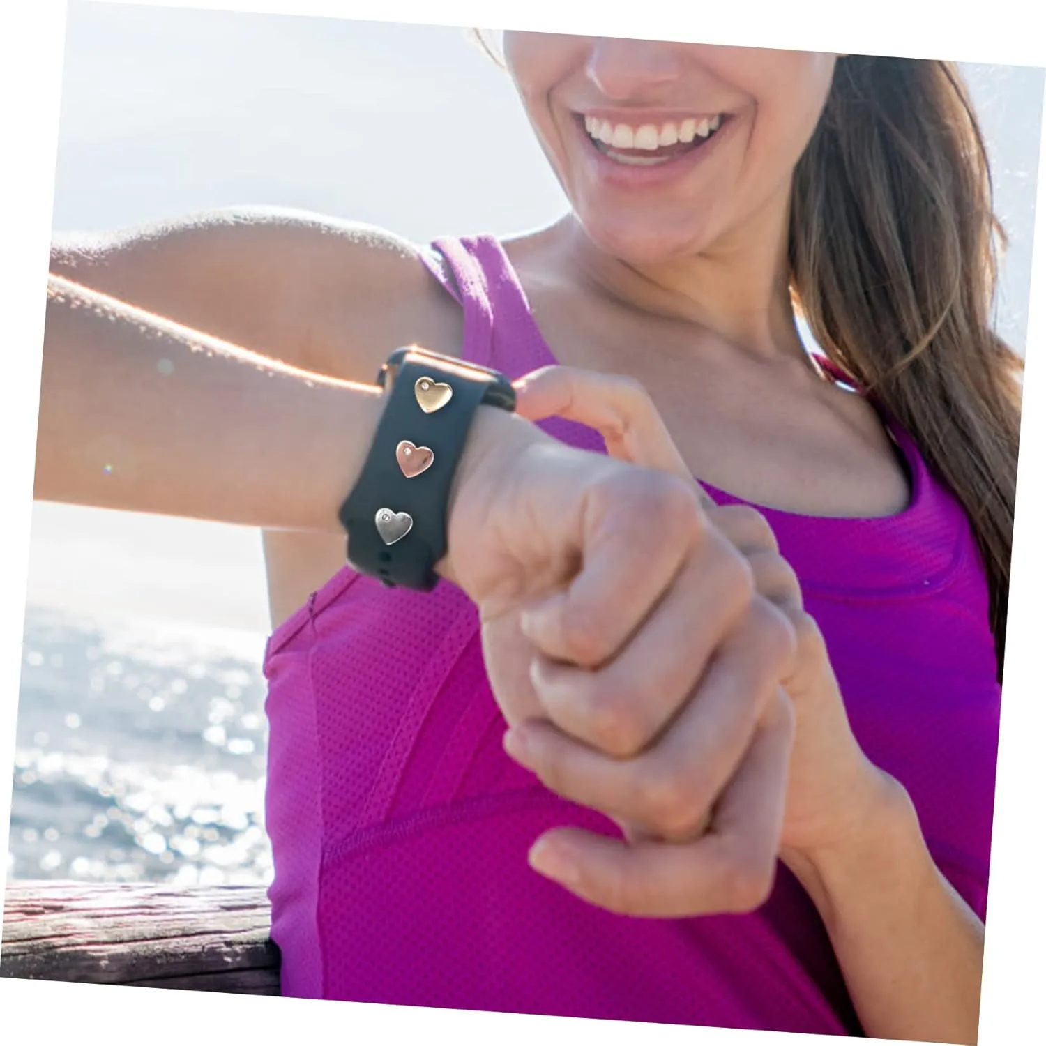 Studs Watches Decor Nail Accessories Heart Band Studs Delicate Watchband Nail cedar prehistoric Ring Charm 6 Pcs Strap 