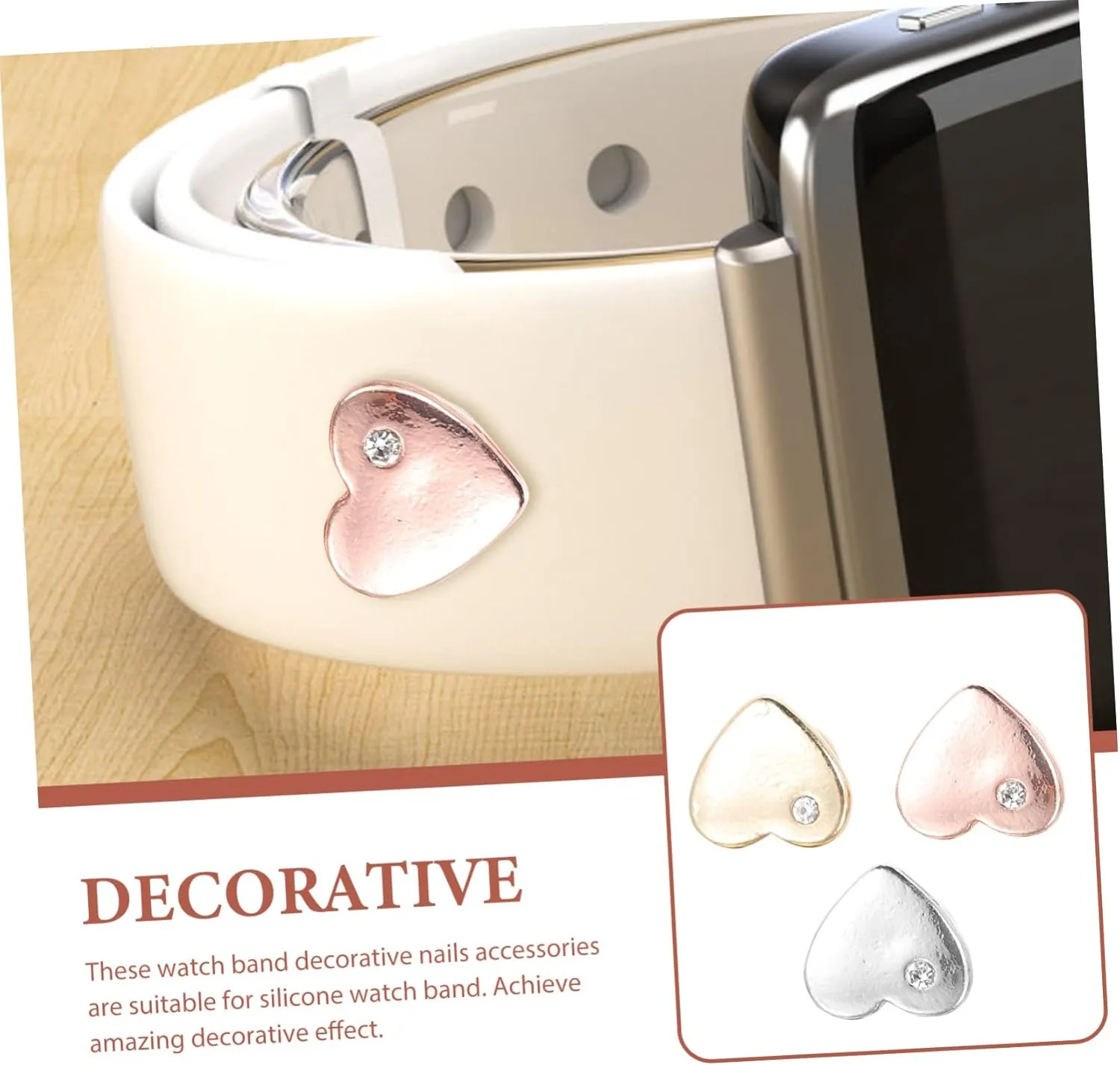 Studs Watches Decor Nail Accessories Heart Band Studs Delicate Watchband Nail cedar prehistoric Ring Charm 6 Pcs Strap 