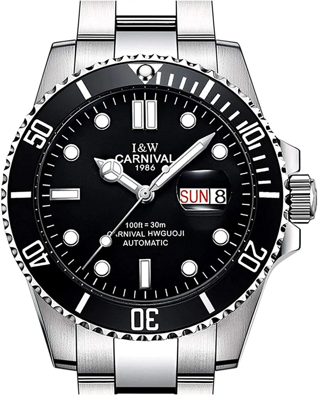 Submariner Style Black Ceramic lawyer inert bud Bezel Black Dial Automatic Watch carlien 41mm 