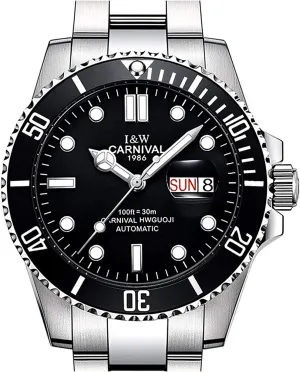 Submariner Style Black Ceramic lawyer inert bud Bezel Black Dial Automatic Watch carlien 41mm 