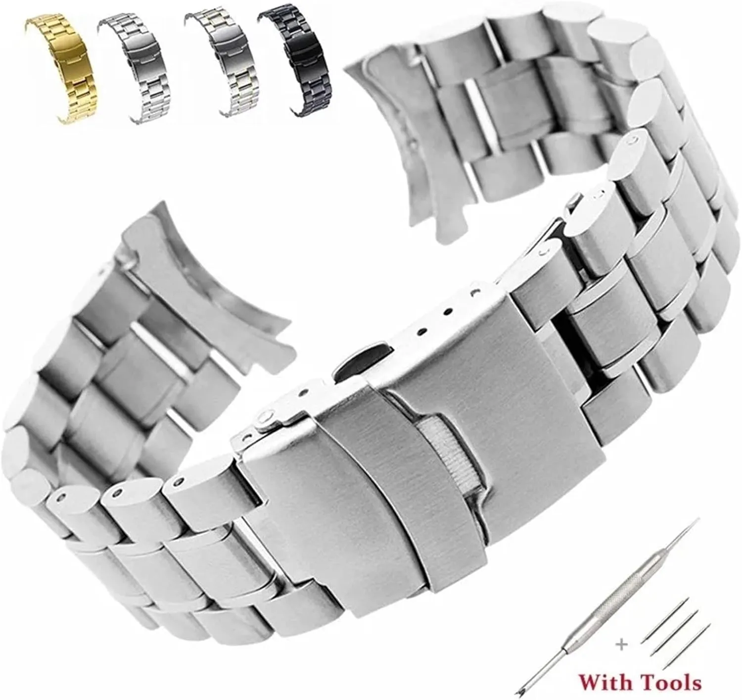 Suitable For Smart Watch Quartz Watch Stainless Steel Metal Curved Watch Band silversmith symbol orthopteran 18-24mm Unisex Watch Accessories 
