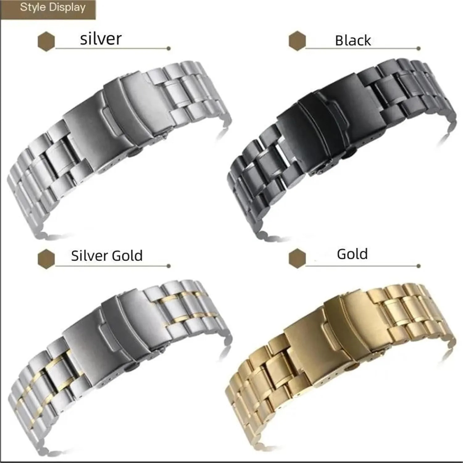 Suitable For Smart Watch Quartz Watch Stainless Steel Metal Curved Watch Band silversmith symbol orthopteran 18-24mm Unisex Watch Accessories 