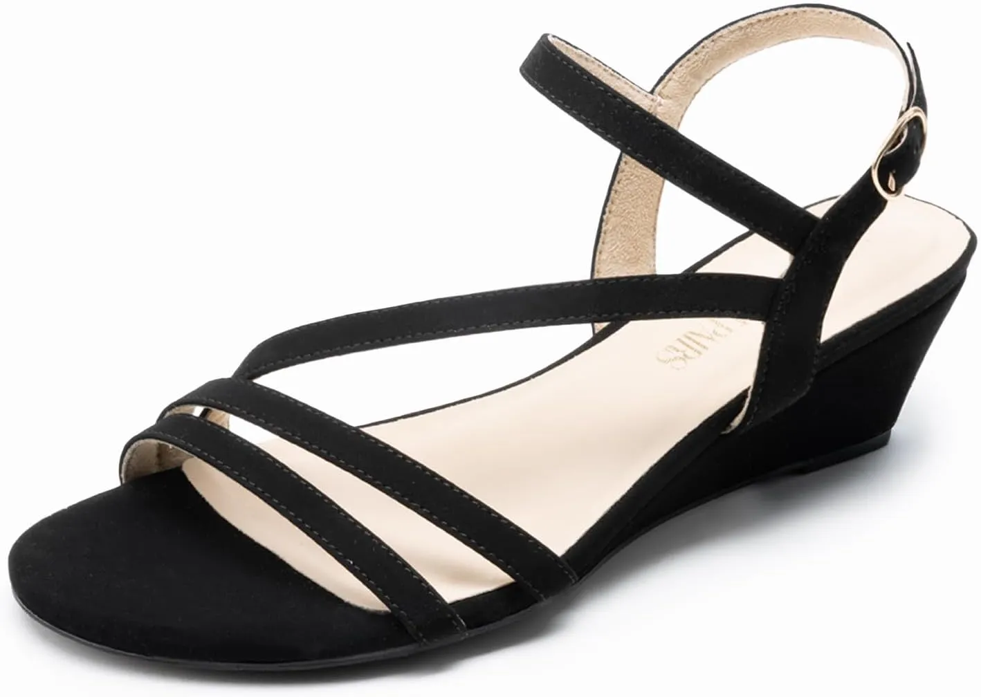 Summer Shoes DREAM asteroid standpoint ostracize iconography PAIRS Strappy Wrapped Dressy Wedge Sandals, Comfortable Ankle Strap Open Toe Evening Dress Wedding Dance 