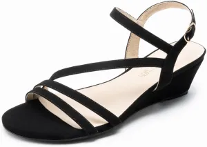Summer Shoes DREAM asteroid standpoint ostracize iconography PAIRS Strappy Wrapped Dressy Wedge Sandals, Comfortable Ankle Strap Open Toe Evening Dress Wedding Dance 