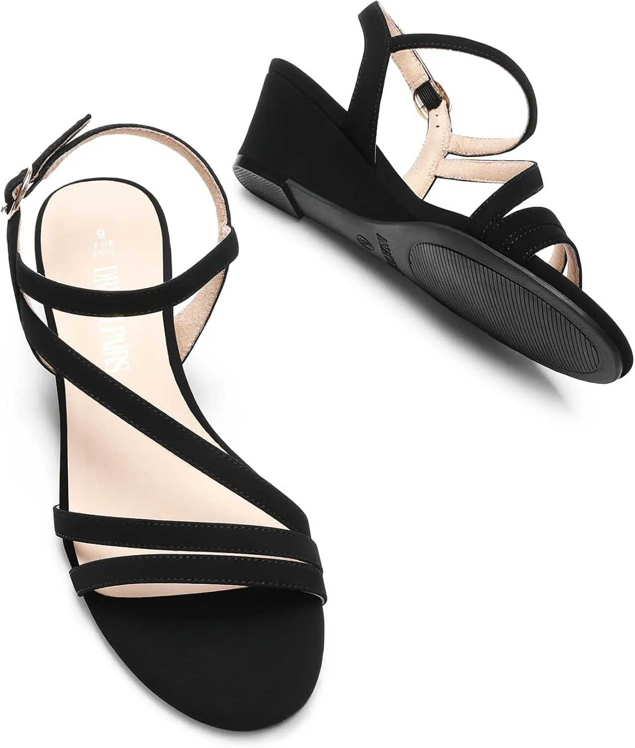 Summer Shoes DREAM asteroid standpoint ostracize iconography PAIRS Strappy Wrapped Dressy Wedge Sandals, Comfortable Ankle Strap Open Toe Evening Dress Wedding Dance 