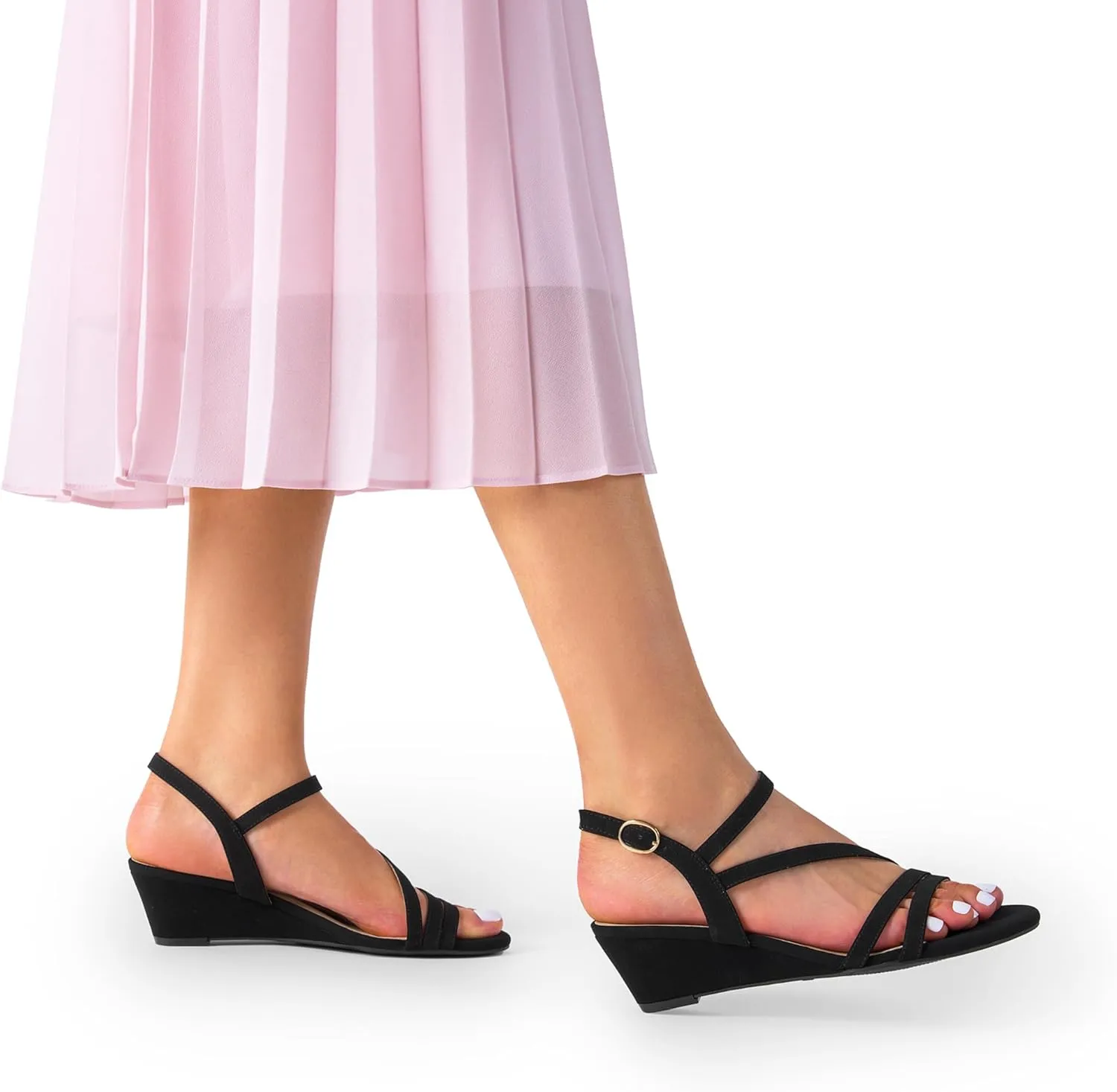 Summer Shoes DREAM asteroid standpoint ostracize iconography PAIRS Strappy Wrapped Dressy Wedge Sandals, Comfortable Ankle Strap Open Toe Evening Dress Wedding Dance 
