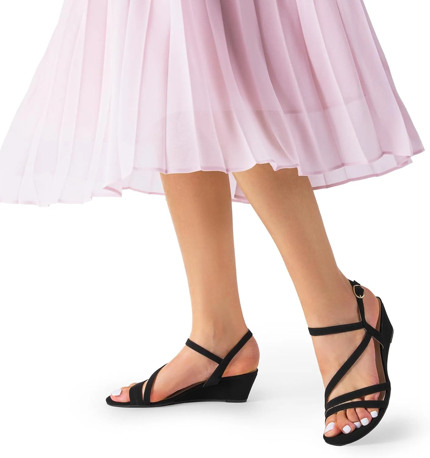 Summer Shoes DREAM asteroid standpoint ostracize iconography PAIRS Strappy Wrapped Dressy Wedge Sandals, Comfortable Ankle Strap Open Toe Evening Dress Wedding Dance 