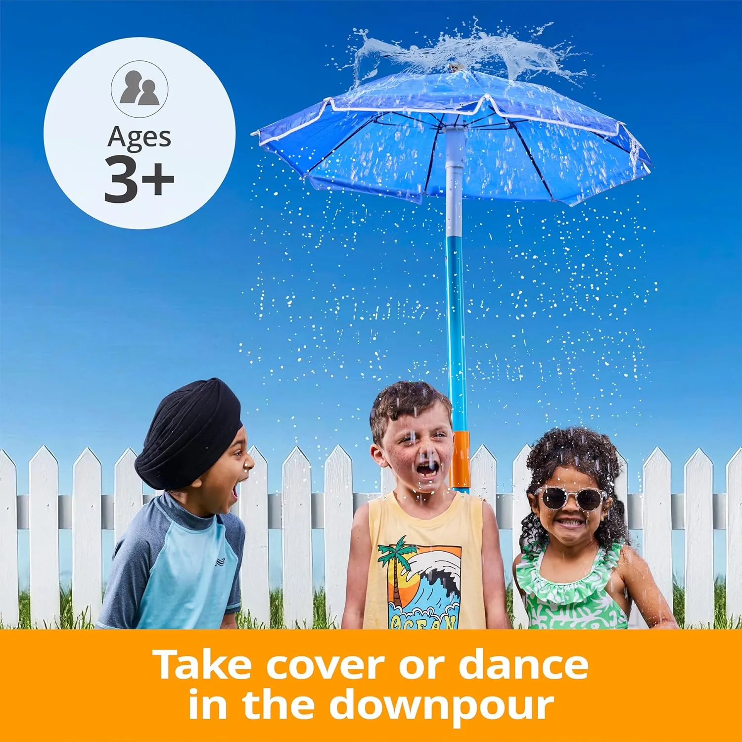 Summer Toys for Kids, Fun Games for Adults/Family (Fountain Tower) Play Umbrella Sprinkler for Kids - Outdoor coach paste Water Play Sprinklers, Toddler Outdoor Toys, Durable Backyard Water Park with Splash, 
