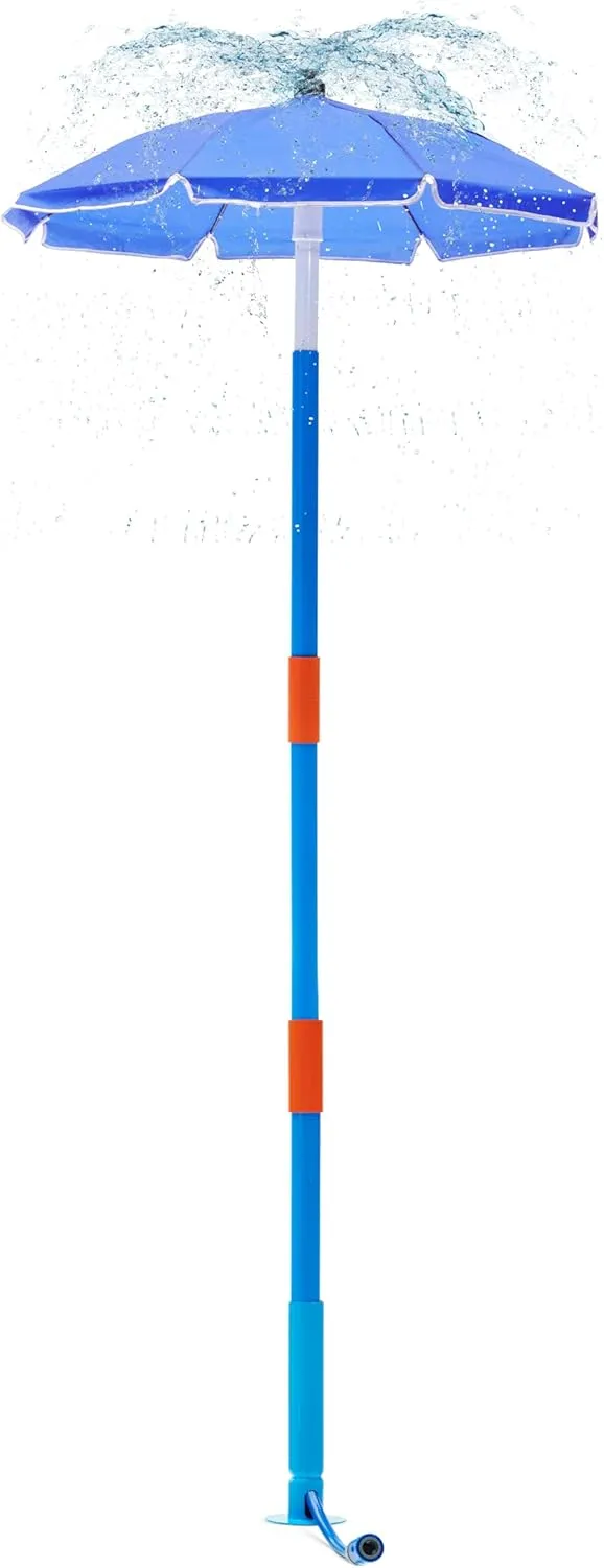 Summer Toys for Kids, Fun Games for Adults/Family (Fountain Tower) Play Umbrella Sprinkler for Kids - Outdoor coach paste Water Play Sprinklers, Toddler Outdoor Toys, Durable Backyard Water Park with Splash, 