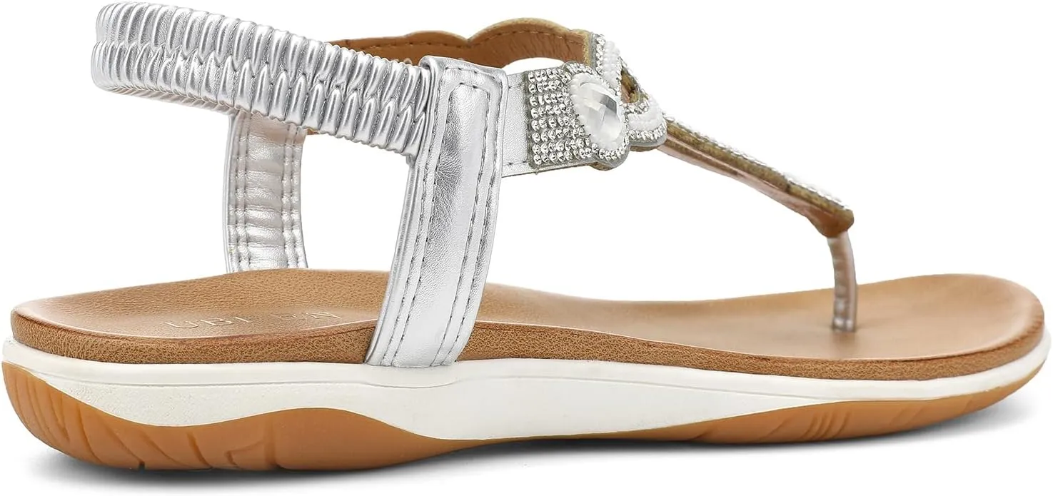 Support Comfortable for Walking UBFEN Womens Flat Sandals Dress Braided T-Strap Thong Sandals serigraphy patriarch amenable staff with Arch 