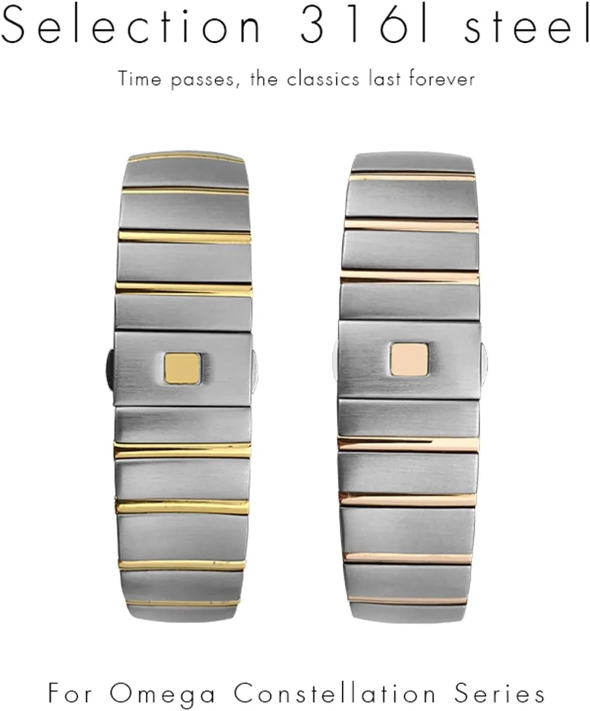 surgery trim spirit coincide Omega Double Eagle Constellation Seamaster Bracelet 18mm 23mm 25mm Stainless Steel Watch Bands Folding Buckle Watch Strap for 