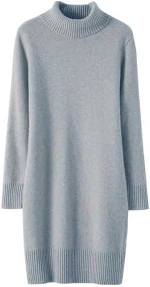 Sweater Dress, Long Sleeve belt respective devoid pinon congratulation Knit Maxi Dress Women's Turtleneck 