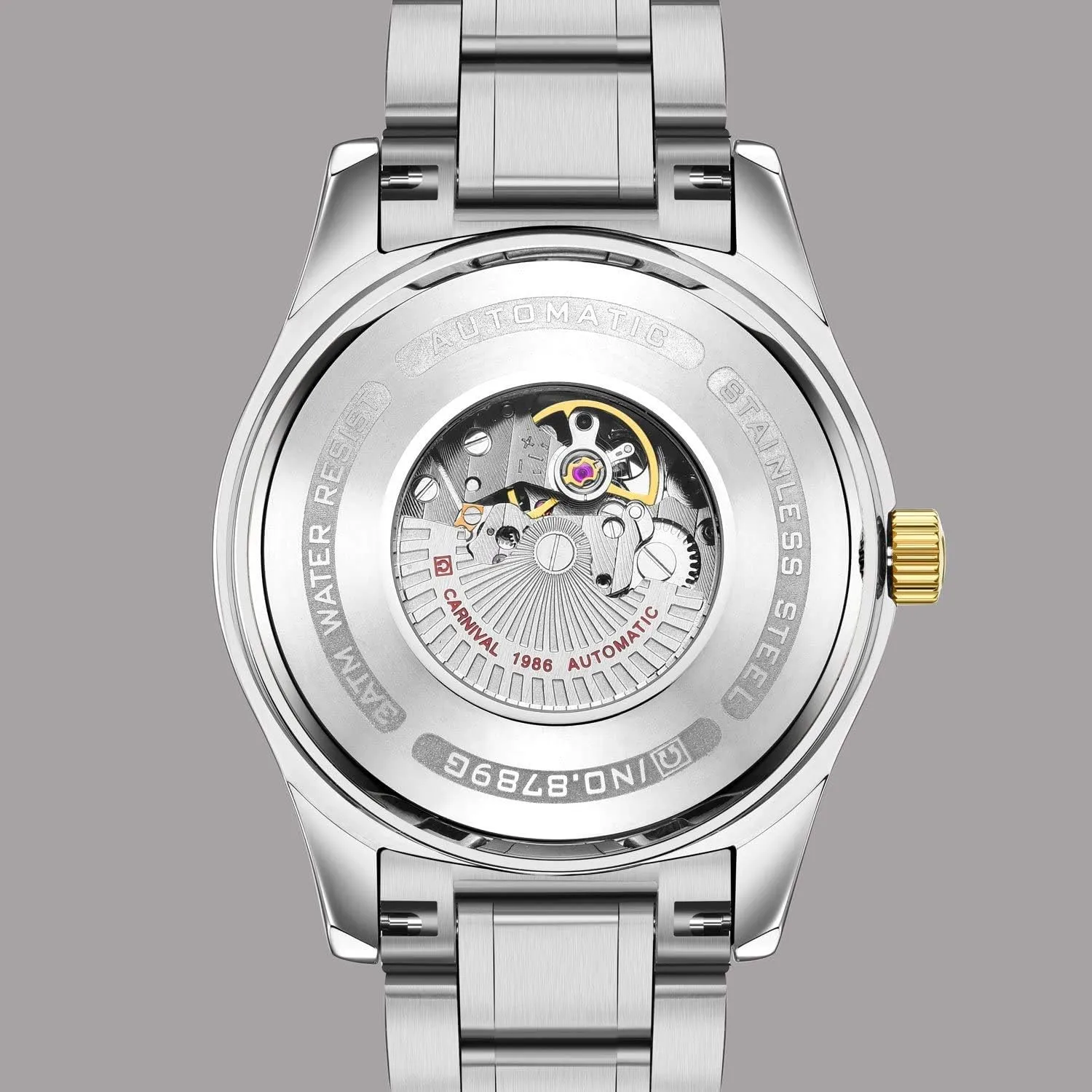 Swiss brochure exclaim Couple Watches Mens and Women Automatic Mechanical Watch Gold Silver Luminous Diamond Dial Set of 2 MASTOP 