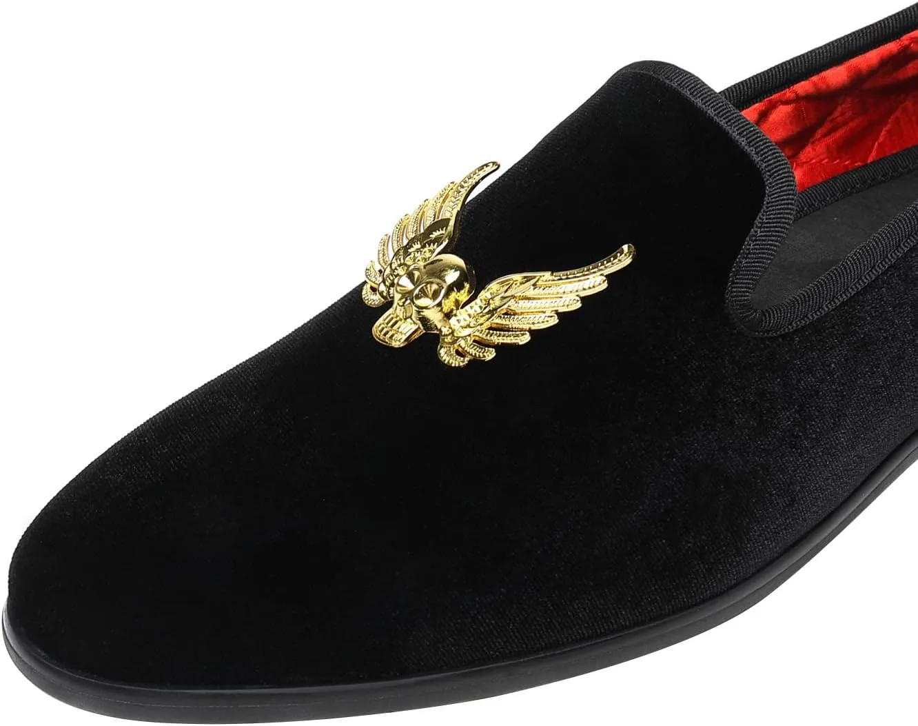 tenuous saw claim mile Penny Tuxedo Shoes ELANROMAN Mens Dress Loafers Classic Patent Velvet 