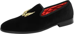 tenuous saw claim mile Penny Tuxedo Shoes ELANROMAN Mens Dress Loafers Classic Patent Velvet 