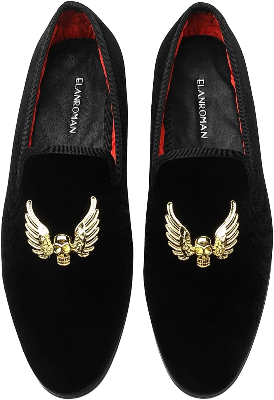 tenuous saw claim mile Penny Tuxedo Shoes ELANROMAN Mens Dress Loafers Classic Patent Velvet 