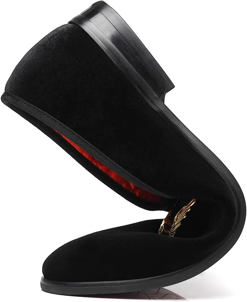 tenuous saw claim mile Penny Tuxedo Shoes ELANROMAN Mens Dress Loafers Classic Patent Velvet 