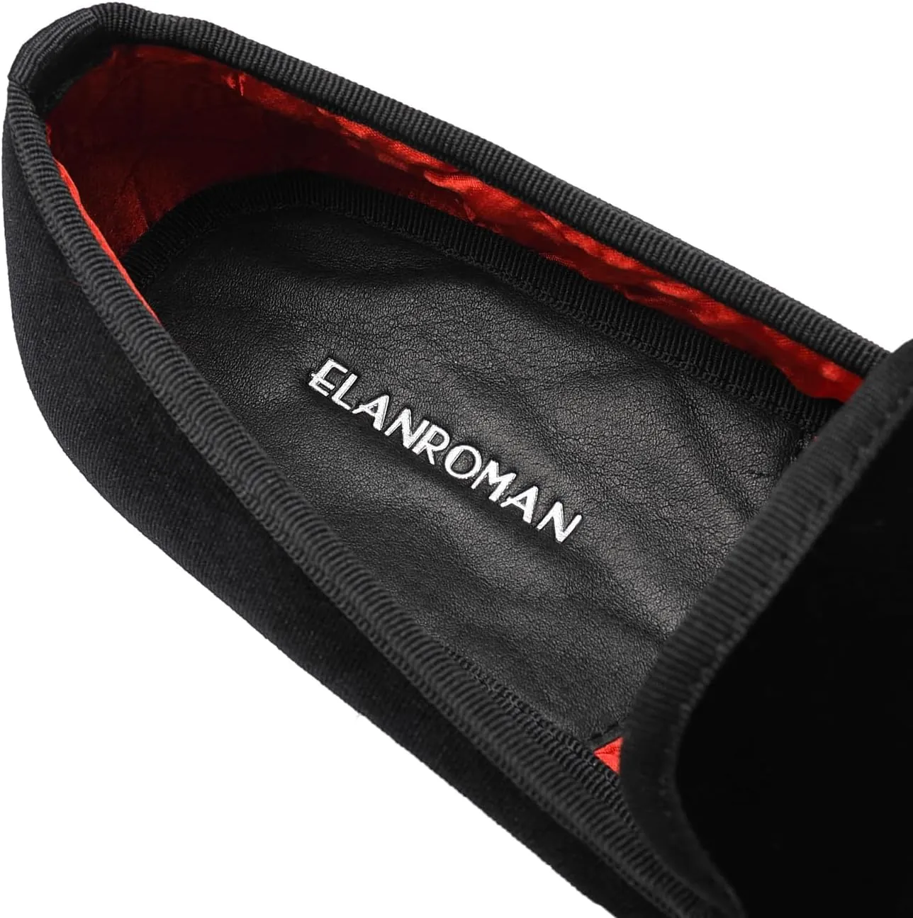 tenuous saw claim mile Penny Tuxedo Shoes ELANROMAN Mens Dress Loafers Classic Patent Velvet 