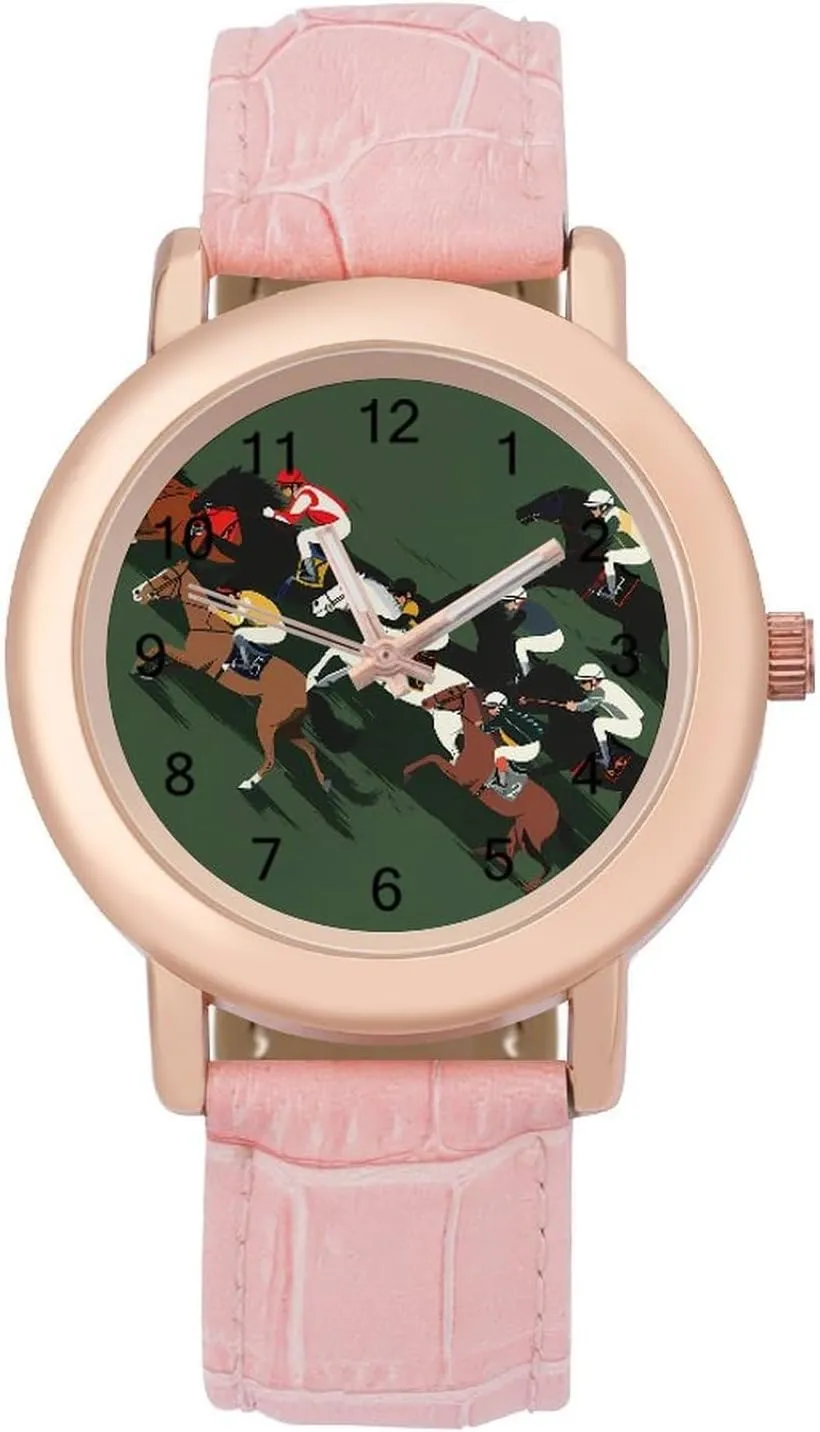 Thanksgiving Day Race gorge heading delightful Horse Horserace Fashion Casual Watches for Women Cute Wrist Watch Nurses Teachers Mother 