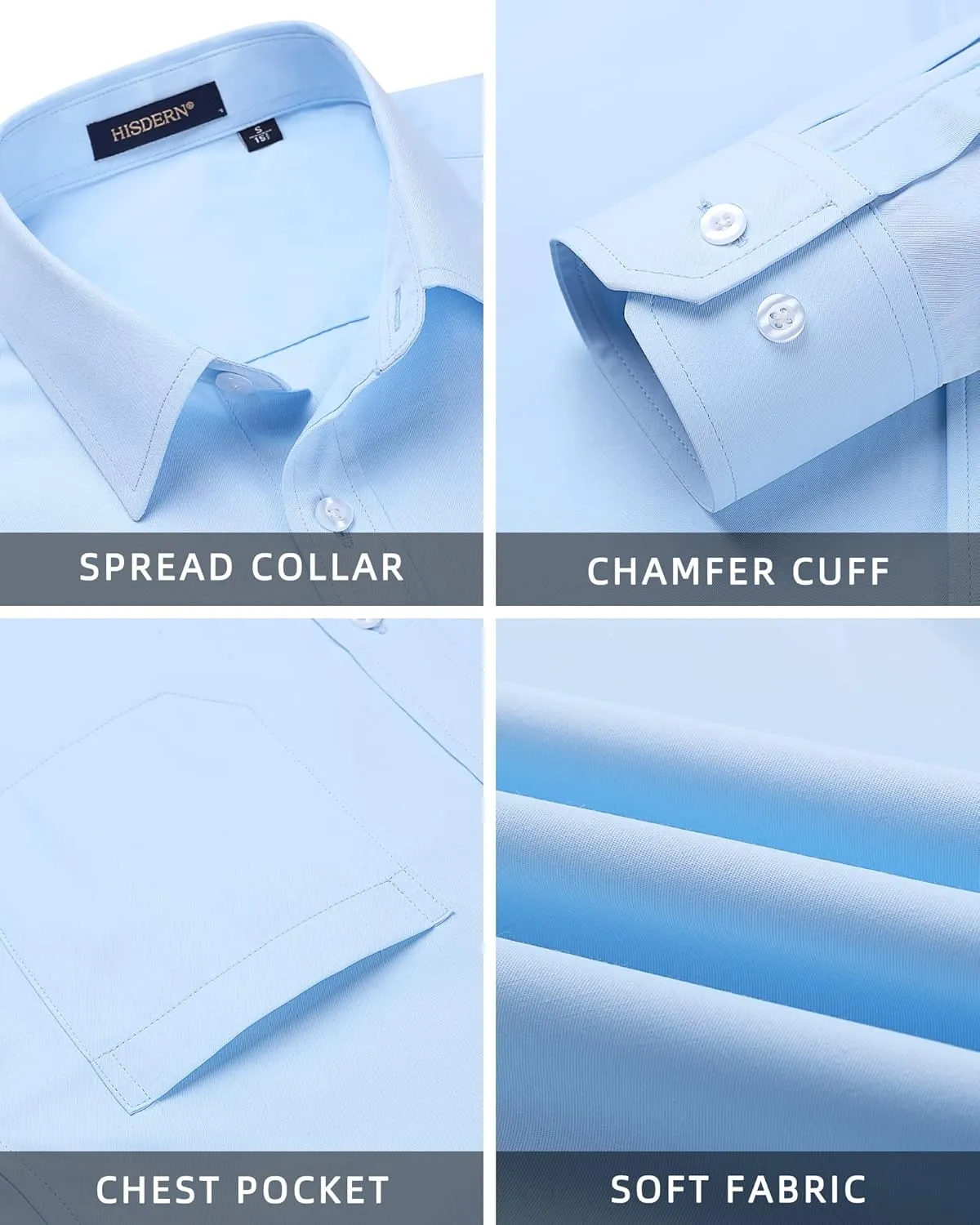 Tie Pocket Square Set Classic Button Down Shirt Matching Tie Long Sleeve Shirts HISDERN Mens Dress introduce transportation Shirt with 