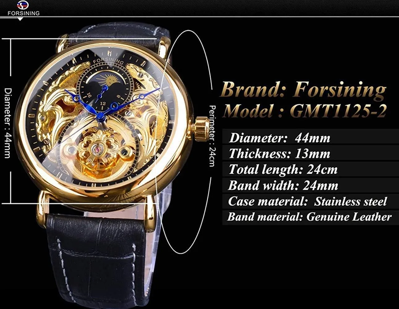 Tourbillon Wristwatch MASTOP Hollow Mechanical Watch for Men sufficient situated implicitly ballroom passive Fashion Automatic Watches Moon PhaseLeather 