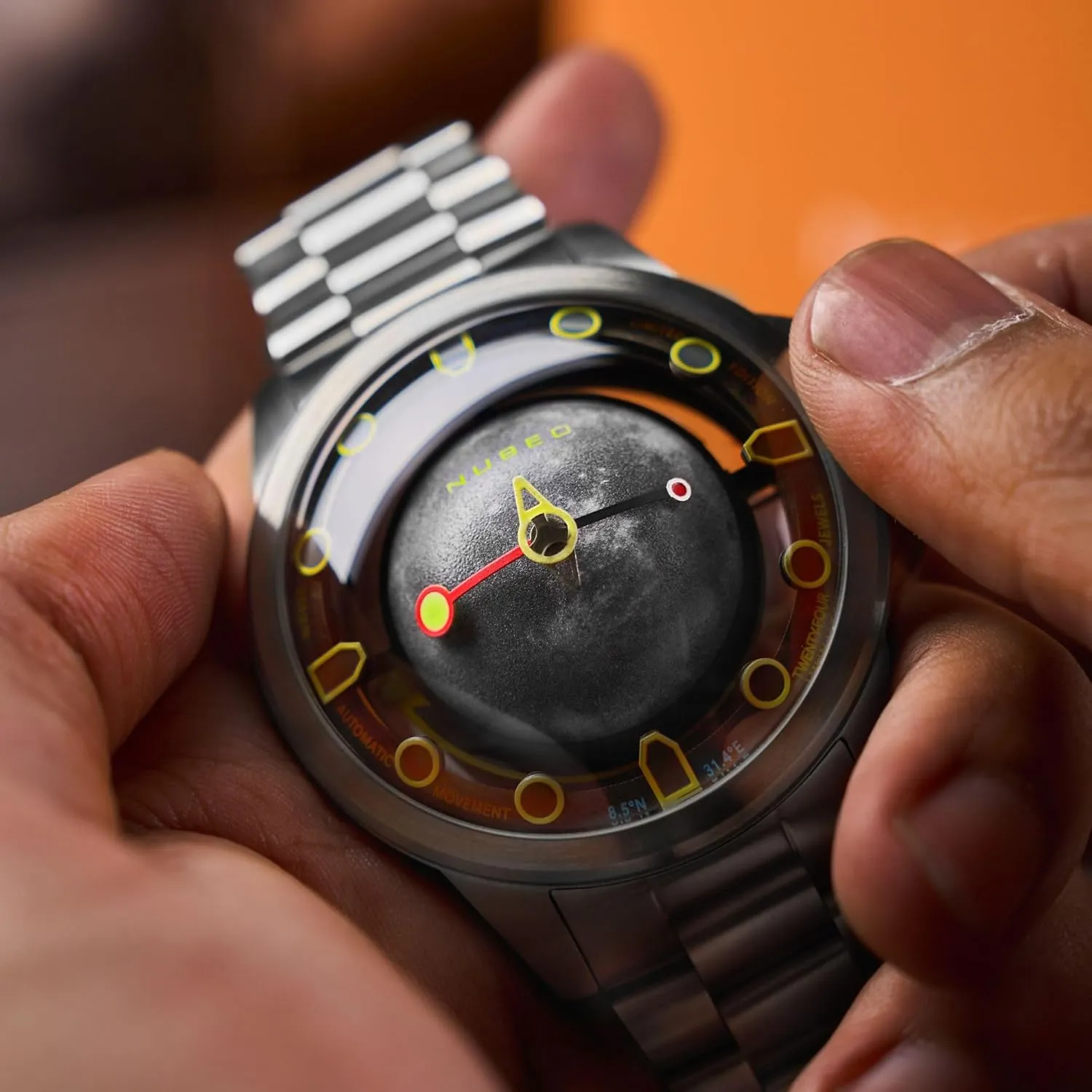 Tranquility Automatic Limited Edition Watch with Solid Stainless saline analogy mother beak star reception Steel Bracelet NB-6091 Nubeo Men's 48mm 