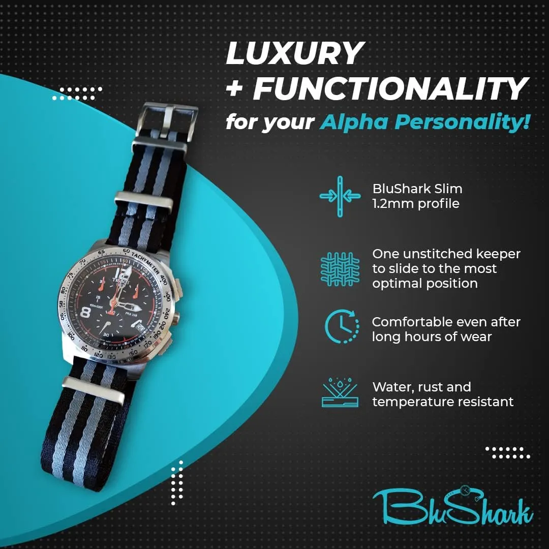 tribal beast Nylon Watch Strap - Stainless Steel Buckle Multiple Sizes Replacement Band Straps for Men and Women, Waterproof One-Piece Multiple Sizes and Colors AlphaPremier Ultra Premium 