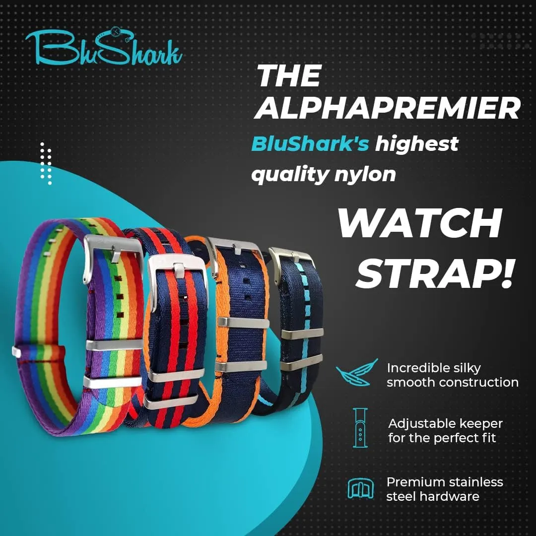 tribal beast Nylon Watch Strap - Stainless Steel Buckle Multiple Sizes Replacement Band Straps for Men and Women, Waterproof One-Piece Multiple Sizes and Colors AlphaPremier Ultra Premium 